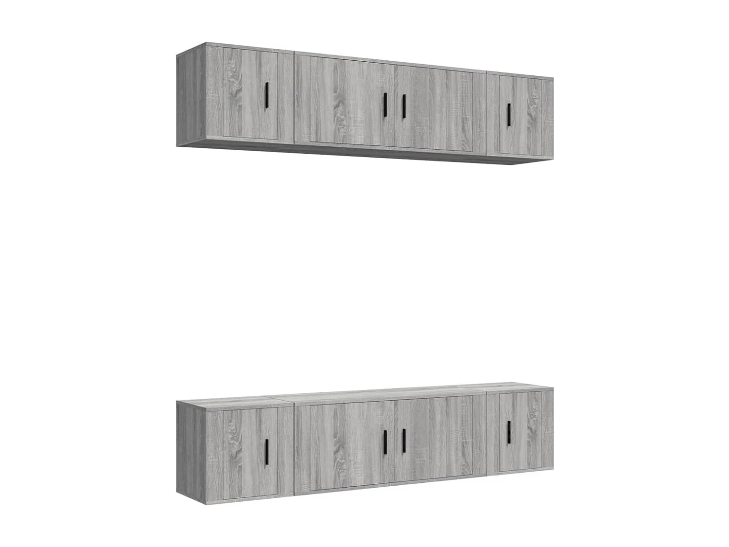 6-tlg. TV-Schrank-Set,TV-Möbel Grau Sonoma Holzwerkstoff -gkd318721