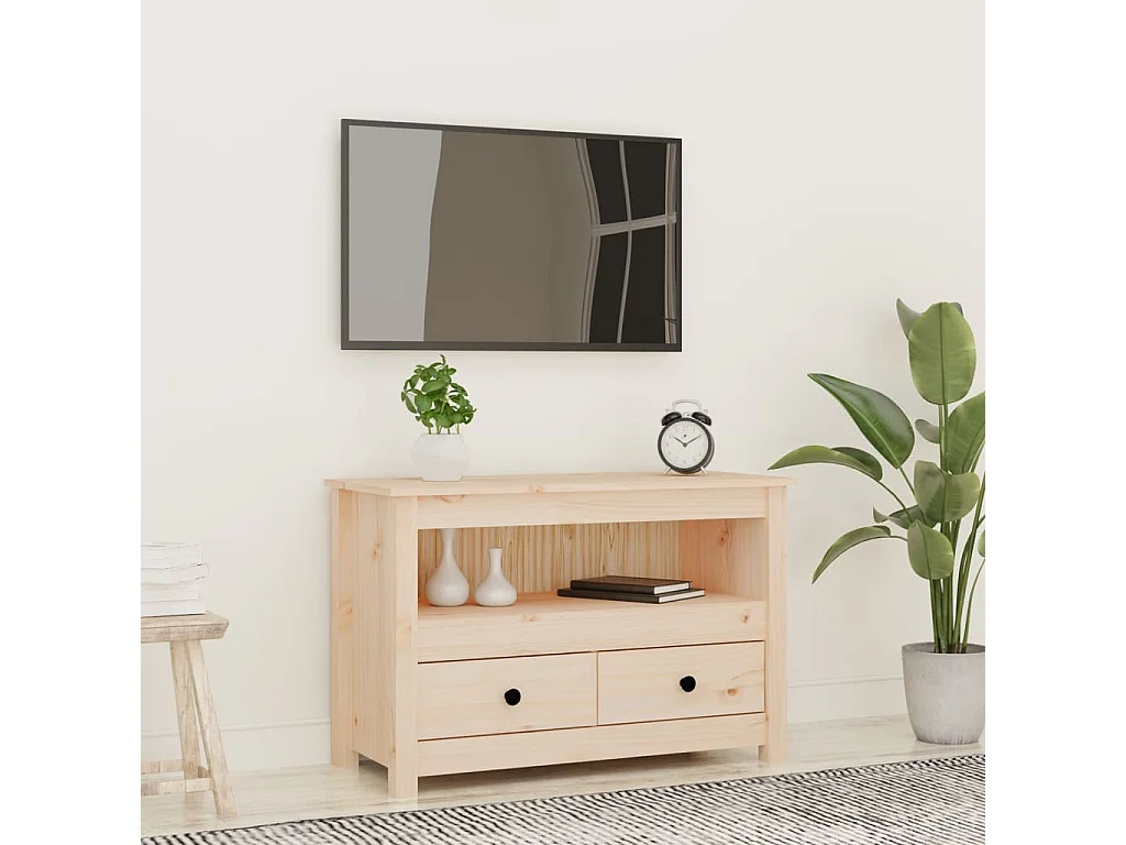 Meuble TV 79x35x52 cm Bois de pin massif BE80629