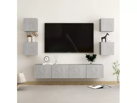 Kauf Unique 6-tlg. TV-Schrank-Set,TV-Möbel Betongrau Holzwerkstoff -gkd34673