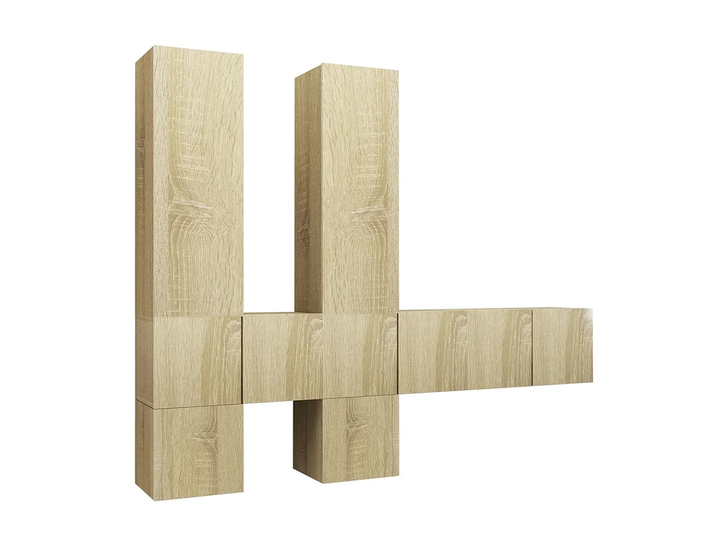 7-delige Tv-meubelset bewerkt hout sonoma eikenkleurig NL92340