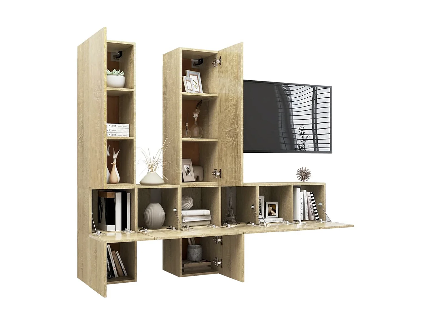 Ensemble de meubles TV 7 pcs Chêne sonoma Bois d'ingénierie BE89903