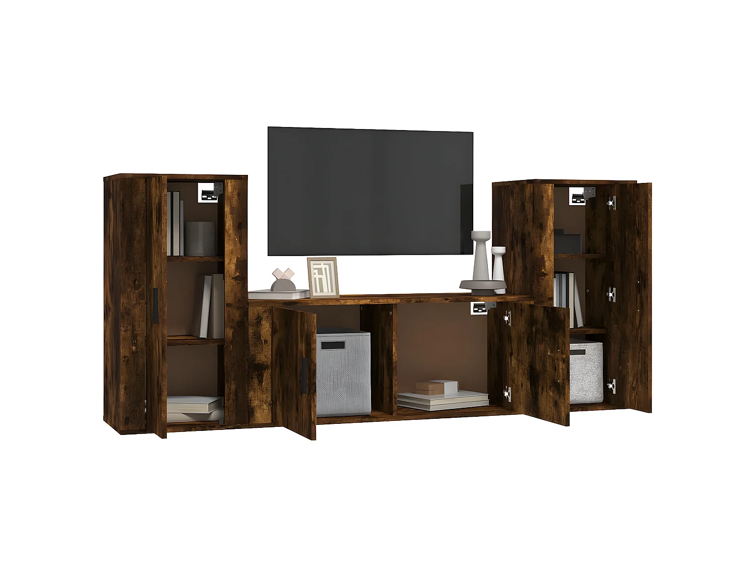 Ensemble de meubles TV 3 pcs Chêne fumé Bois d'ingénierie BE60026