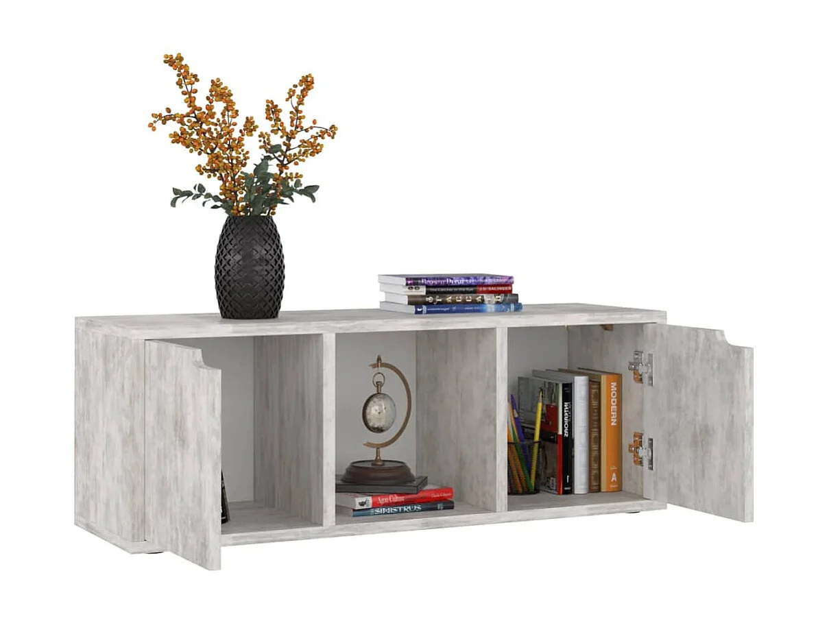 Meuble TV Béton 88,5x27,5x30,5 cm Aggloméré BE99131