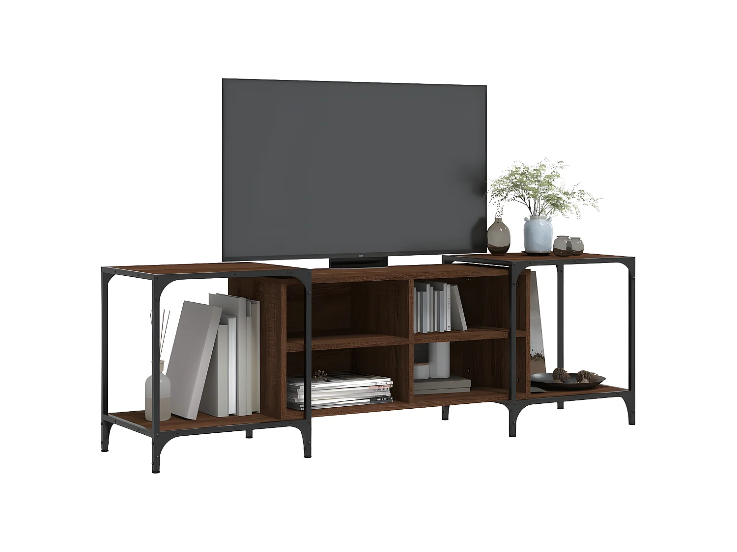 Meuble TV chêne marron 153x37x50 cm bois d'ingénierie BE61493