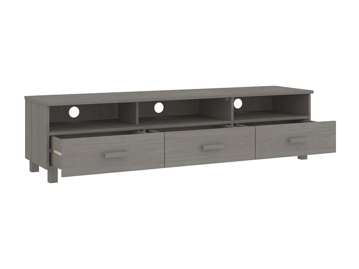 TV-Schrank,TV-Möbel HAMAR Hellgrau 158x40x40 cm Massivholz Kiefer -gkd356069