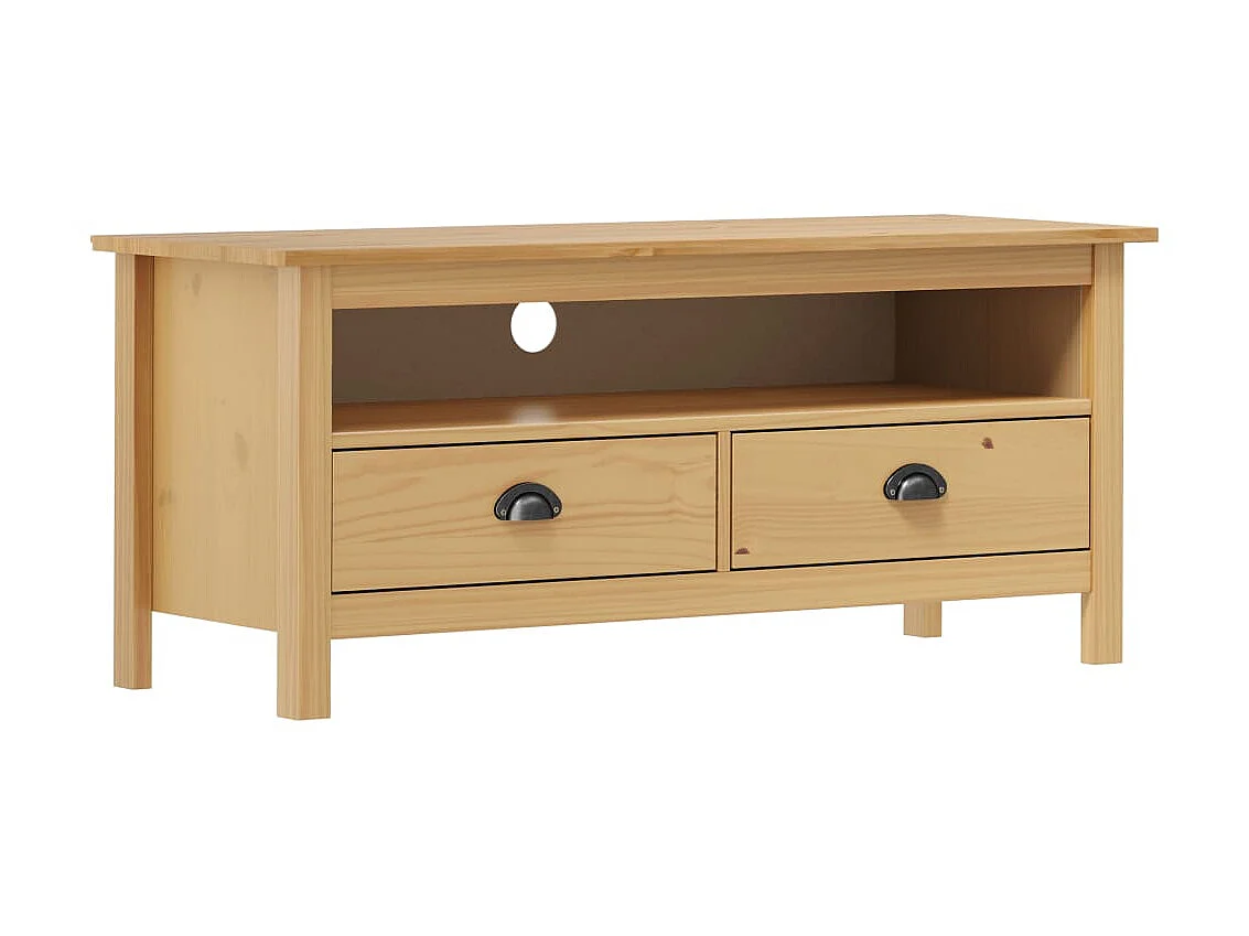 Meuble TV Hill Range Marron miel 110x40x47cm Bois de pin solide BE79697