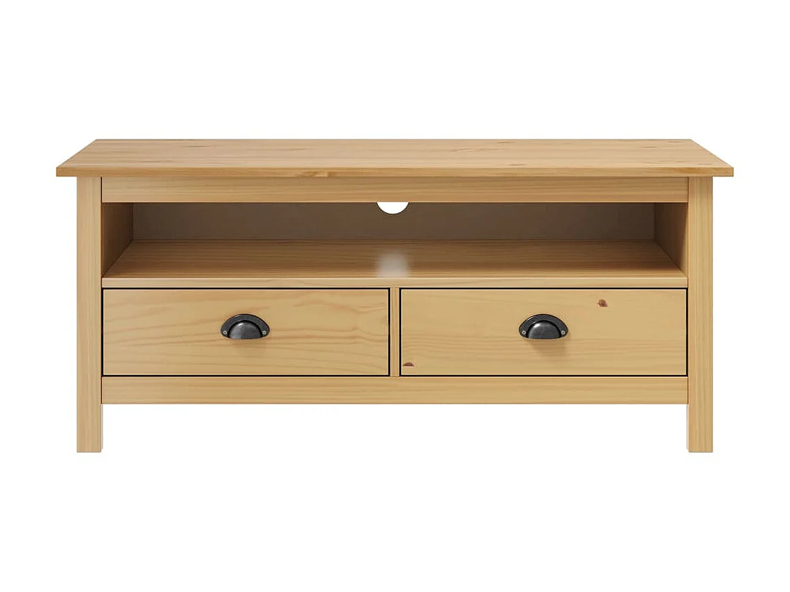 Meuble TV Hill Range Marron miel 110x40x47cm Bois de pin solide BE79697