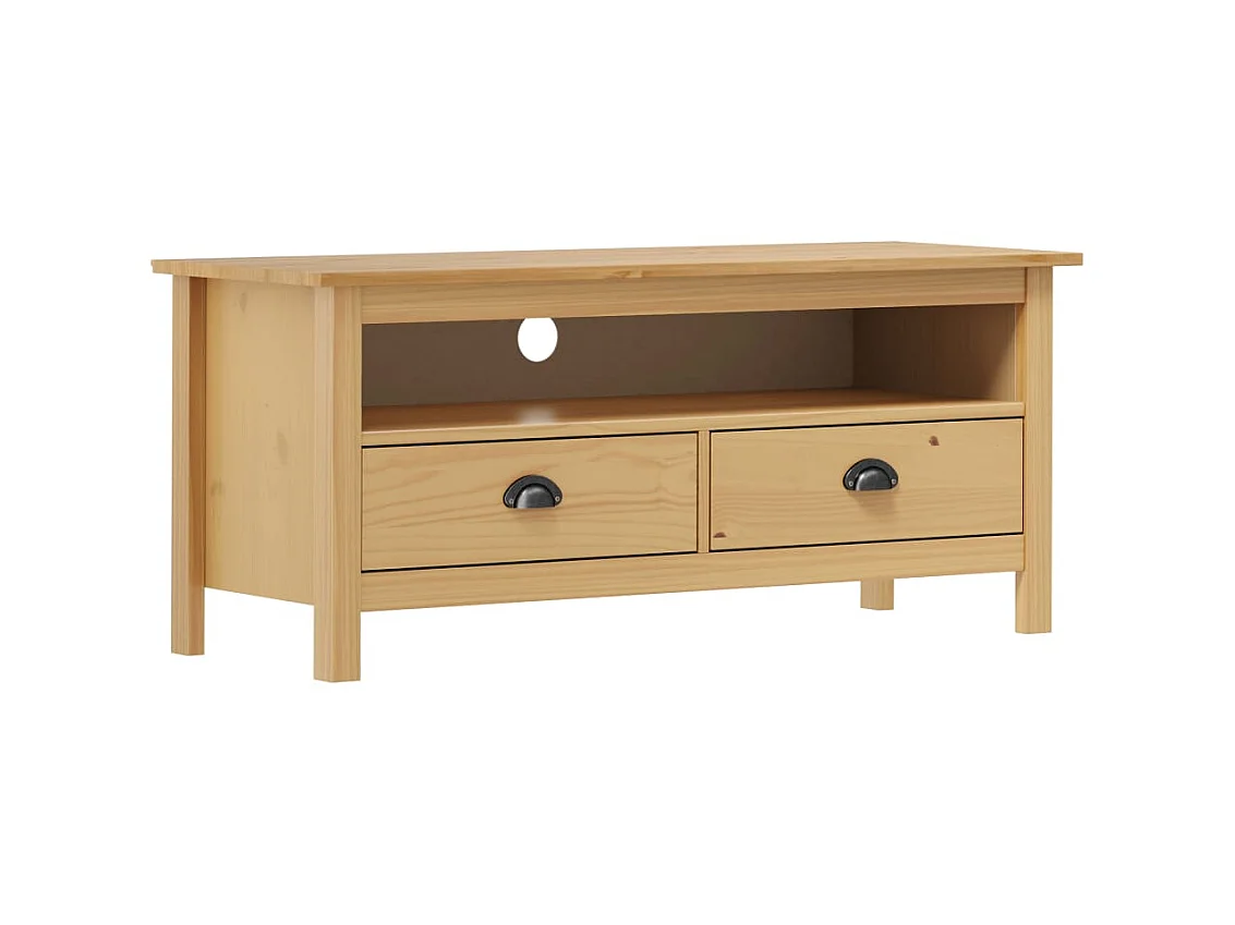 Meuble TV Hill Range Marron miel 110x40x47cm Bois de pin solide BE79697