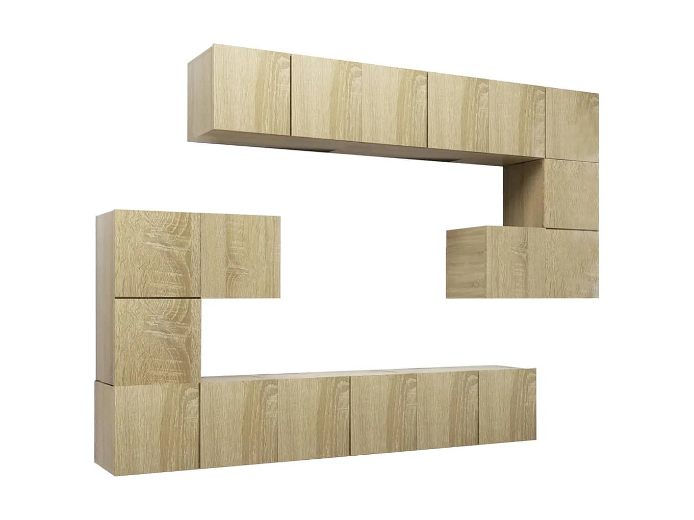 Ensemble de meubles TV 10 pcs Chêne sonoma Bois d'ingénierie BE36872