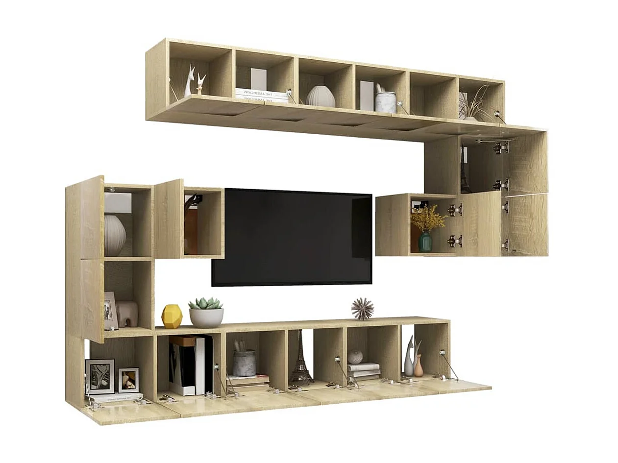 Ensemble de meubles TV 10 pcs Chêne sonoma Bois d'ingénierie BE36872