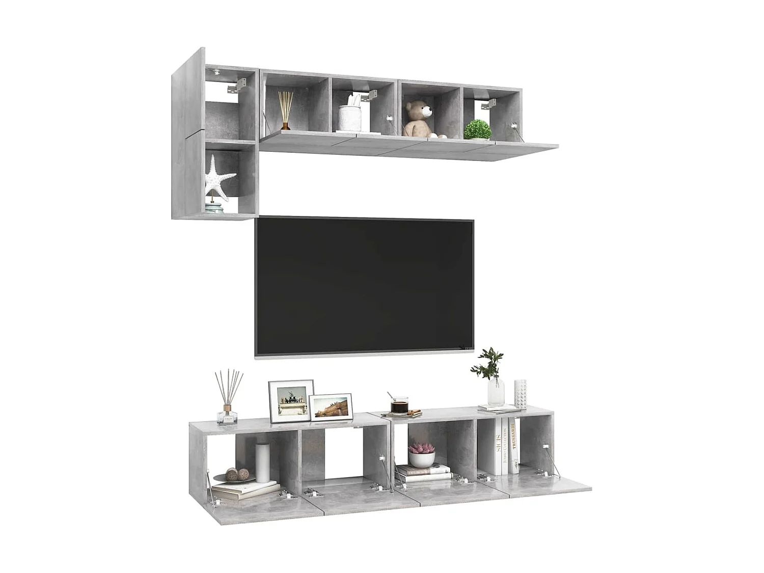 Meubles TV 5 pcs BEis béton Aggloméré BE85993