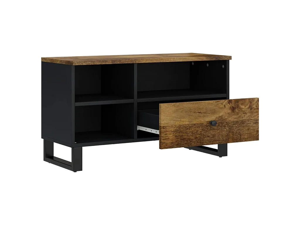 Meuble TV 80x33x46 cm bois de manguier et d'ingénierie BE43153