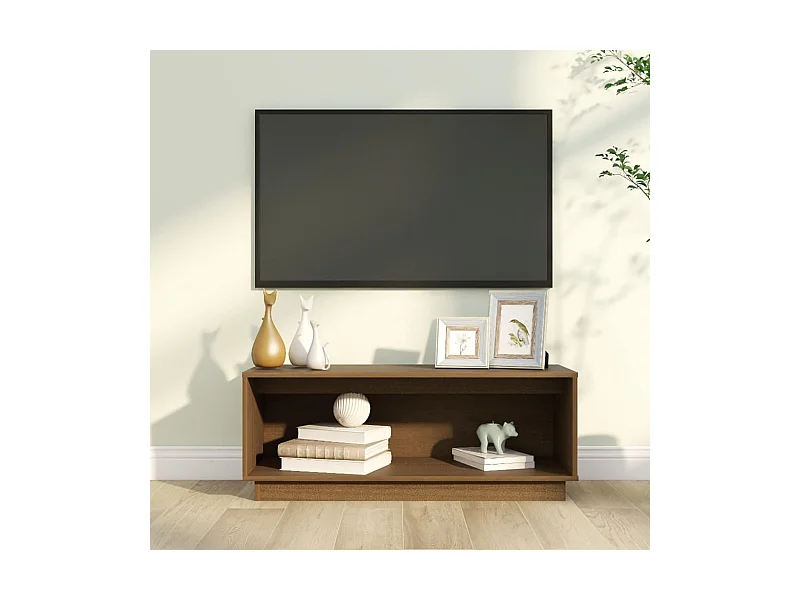 TV-Schrank,TV-Möbel Honigbraun 90x35x35 cm Massivholz Kiefer -gkd964989