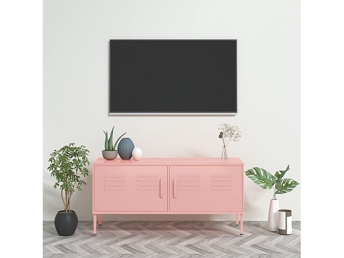 Meuble TV Rose 105x35x50 cm Acier GR43464