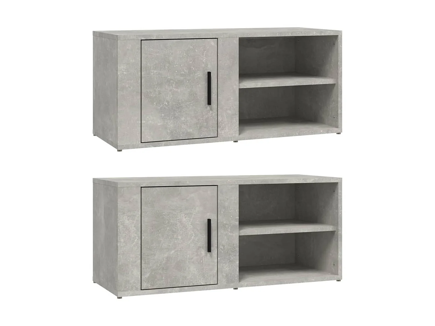 2 pcs Meubles TV Gris béton 80x31,5x36 cm Bois d'ingénierie BE10419
