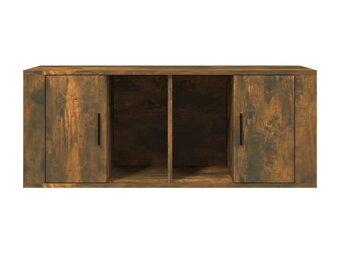 Móvel p/ TV 100x35x40cm madeira processada cor carvalho fumado PT473359