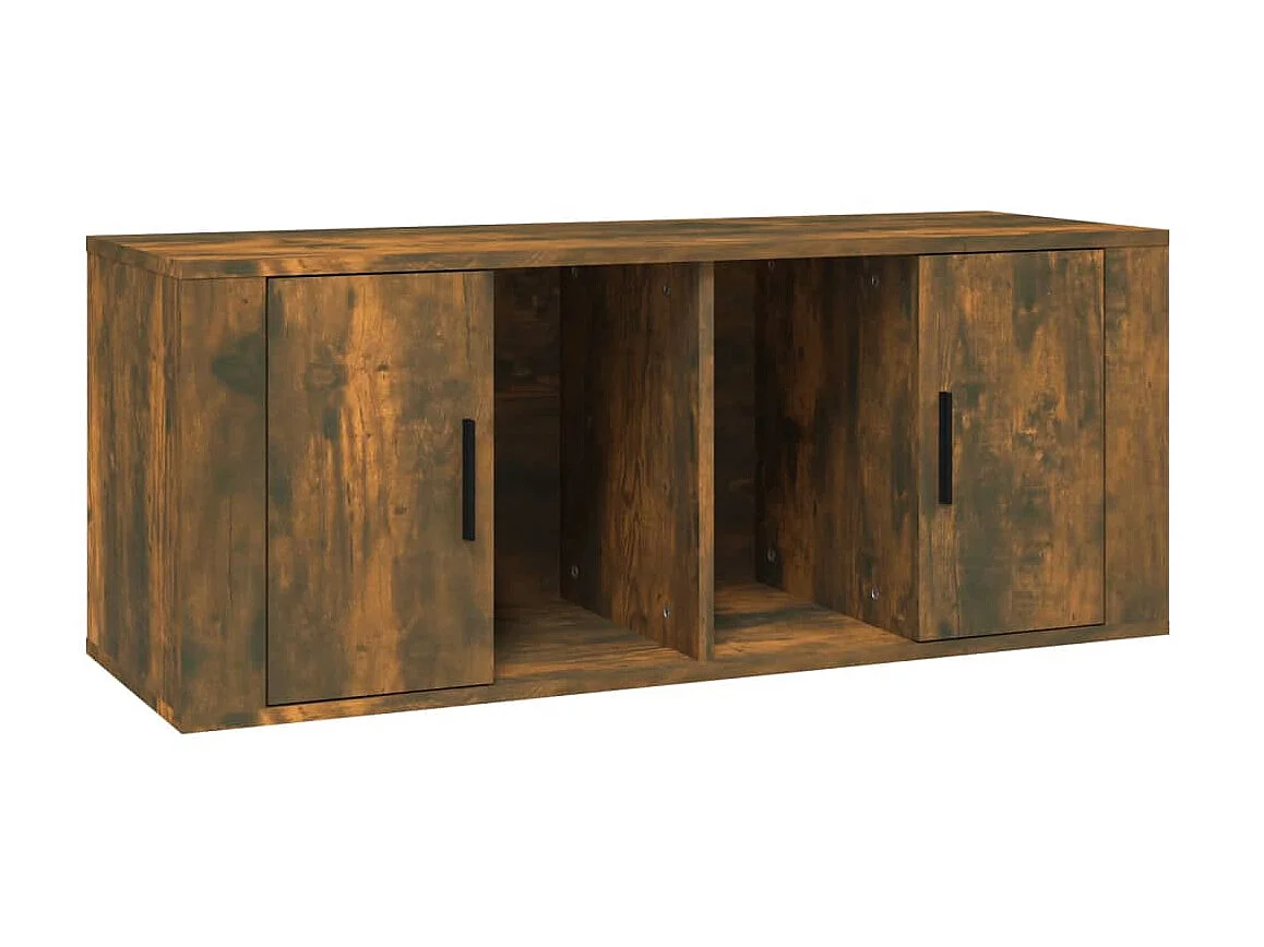 Meuble TV Chêne fumé 100x35x40 cm Bois d'ingénierie BE40056