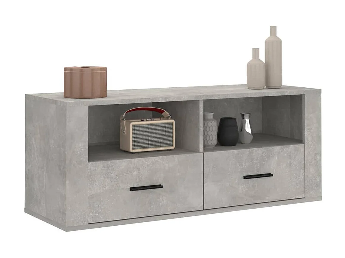 Mueble para TV contrachapada gris hormigón 100x35x40 cm ES35110