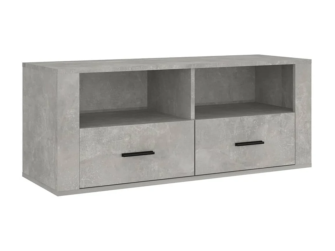Meuble TV Gris béton 100x35x40 cm Bois d'ingénierie BE24923