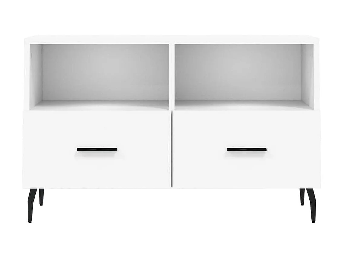 Meuble TV Blanc 80x36x50 cm Bois d'ingénierie BE53063