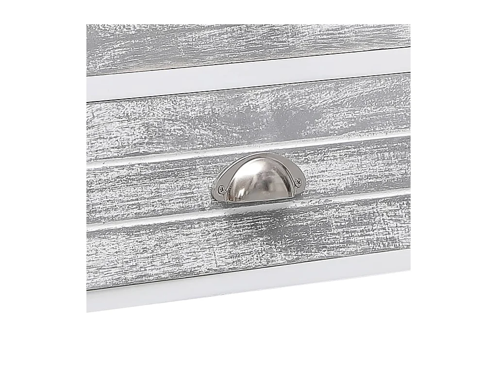 Tv-meubel 108x30x40 cm massief paulowniahout wit en grijs NL114557