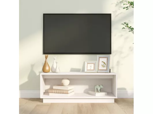 Kauf Unique TV-Schrank,TV-Möbel Weiß 90x35x35 cm Massivholz Kiefer -gkd846793