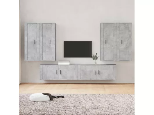 Kauf Unique 6-tlg. TV-Schrank-Set,TV-Möbel Betongrau Holzwerkstoff -gkd38602