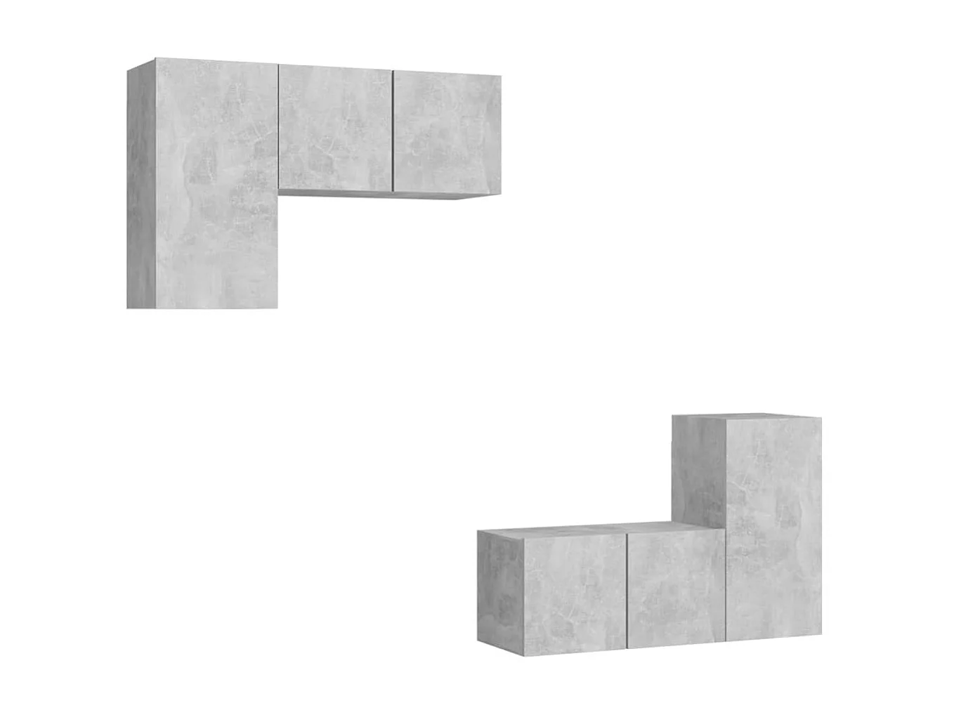 Set Muebles para TV TV 4 pzas madera ingeniería gris hormigón ES34574