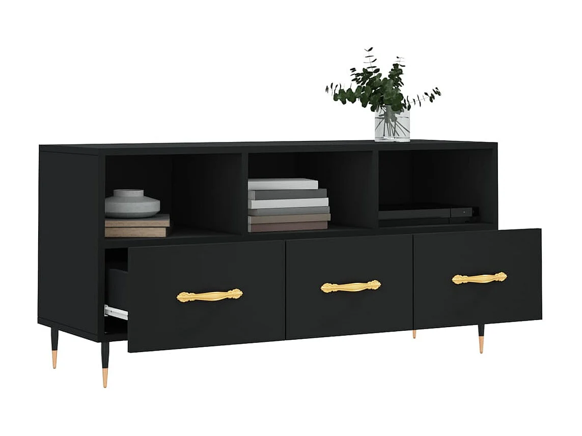 TV-Schrank,TV-Möbel Schwarz 102x36x50 cm Holzwerkstoff -gkd182589