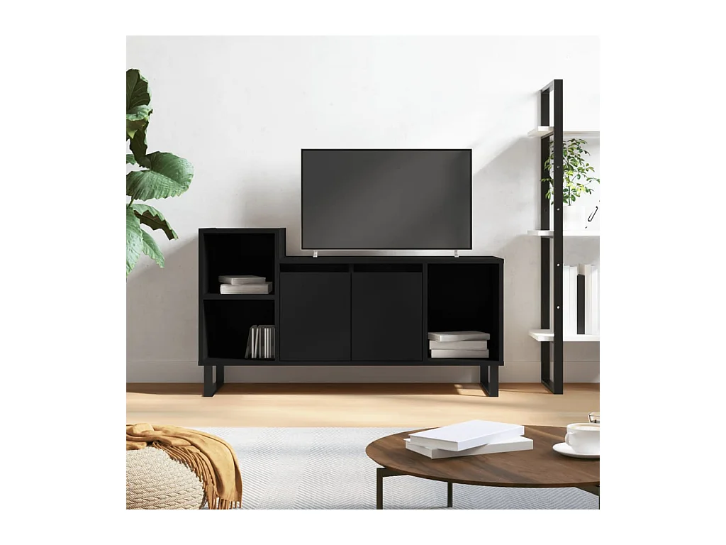 Meuble TV Noir 100x35x55 cm Bois d'ingénierie BE4332
