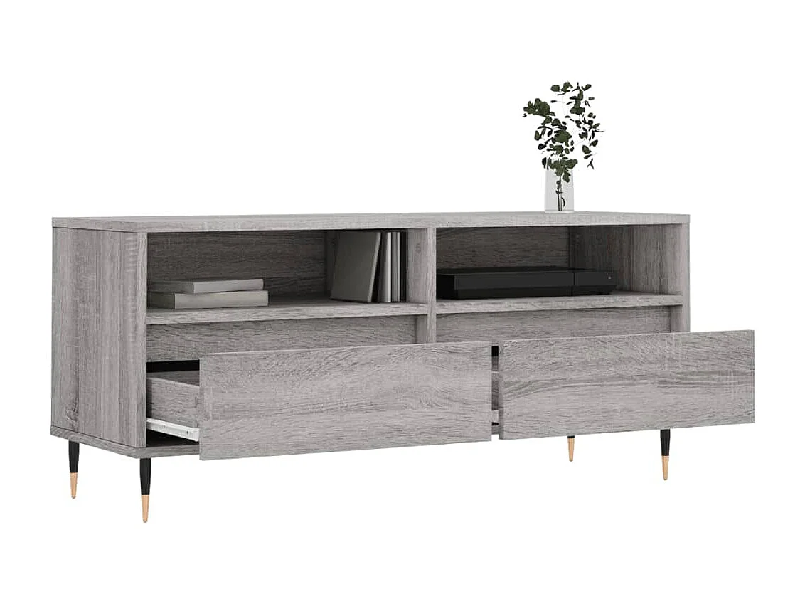 TV-Schrank,TV-Möbel Grau Sonoma 100x34,5x44,5 cm Holzwerkstoff -gkd653798