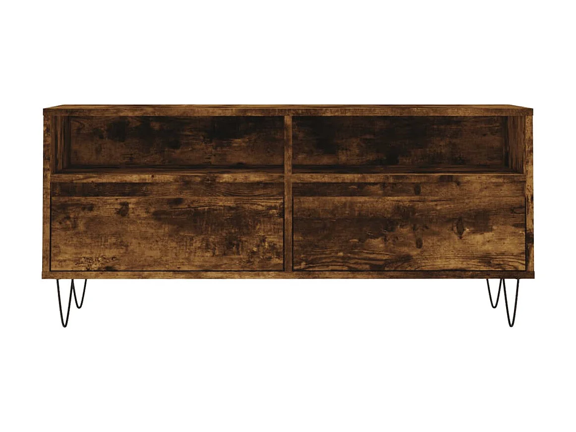 Mueble de TV madera contrachapada roble ahumado 100x34,5x44,5cm ES45111