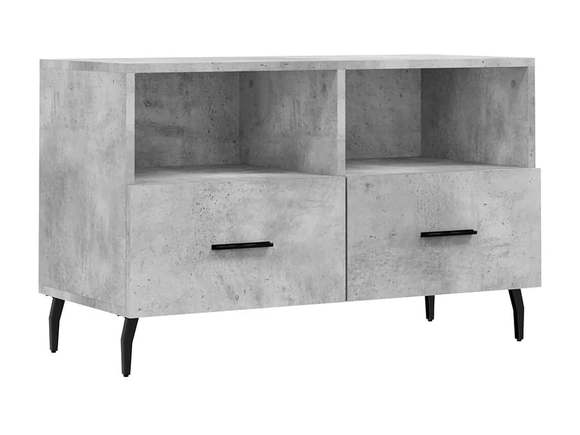 Meuble TV BEis béton 80x36x50 cm Bois d'ingénierie BE77087
