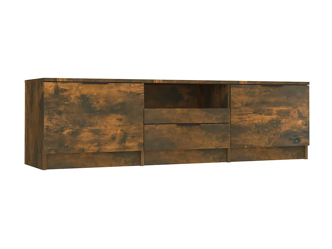 Meuble TV Chêne fumé 140x35x40 cm Bois d'ingénierie BE16703