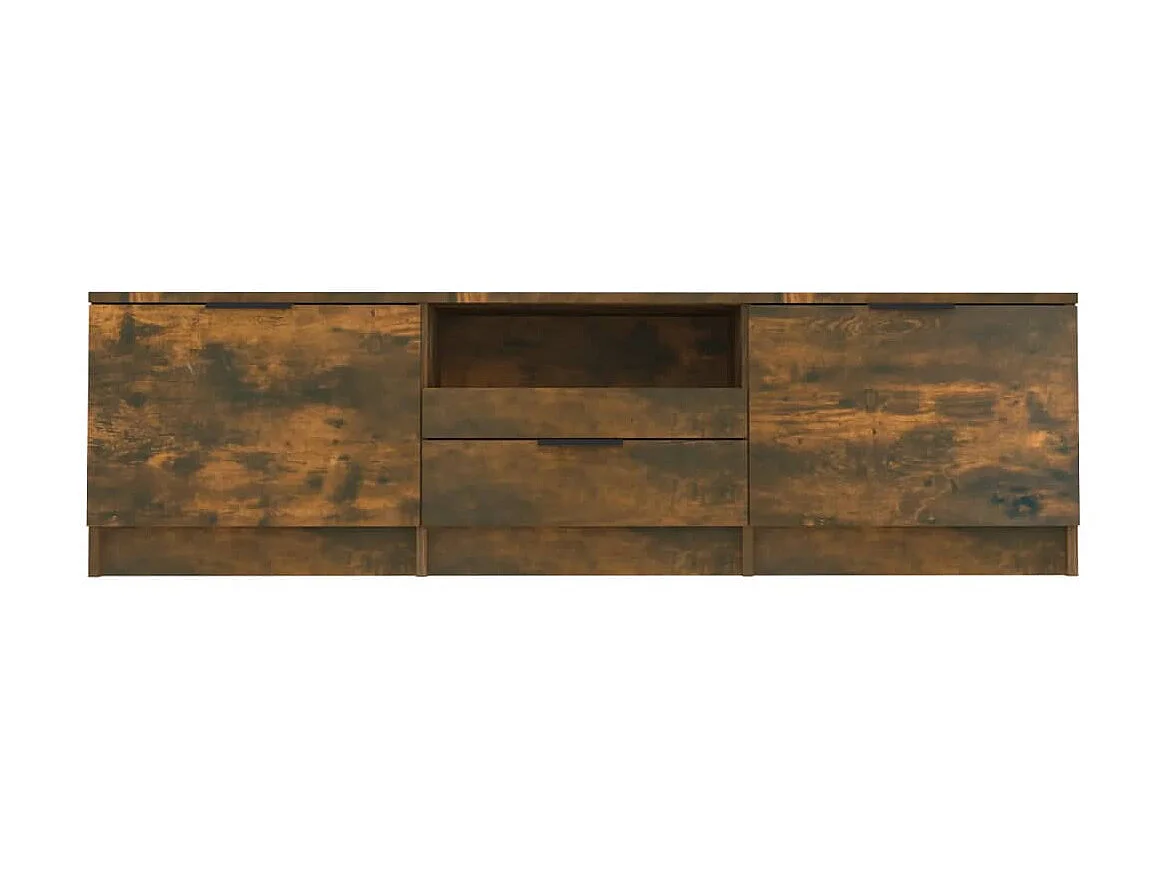 Meuble TV Chêne fumé 140x35x40 cm Bois d'ingénierie BE16703