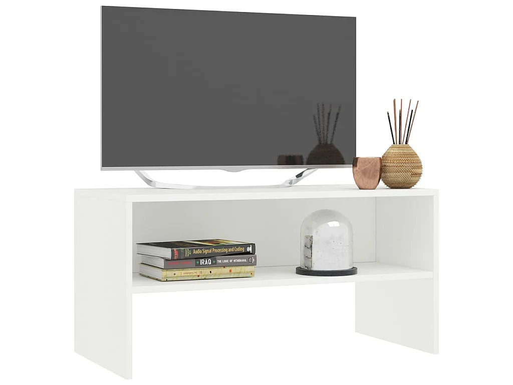 Meuble TV Blanc 80 x 40 x 40 cm Aggloméré BE42978