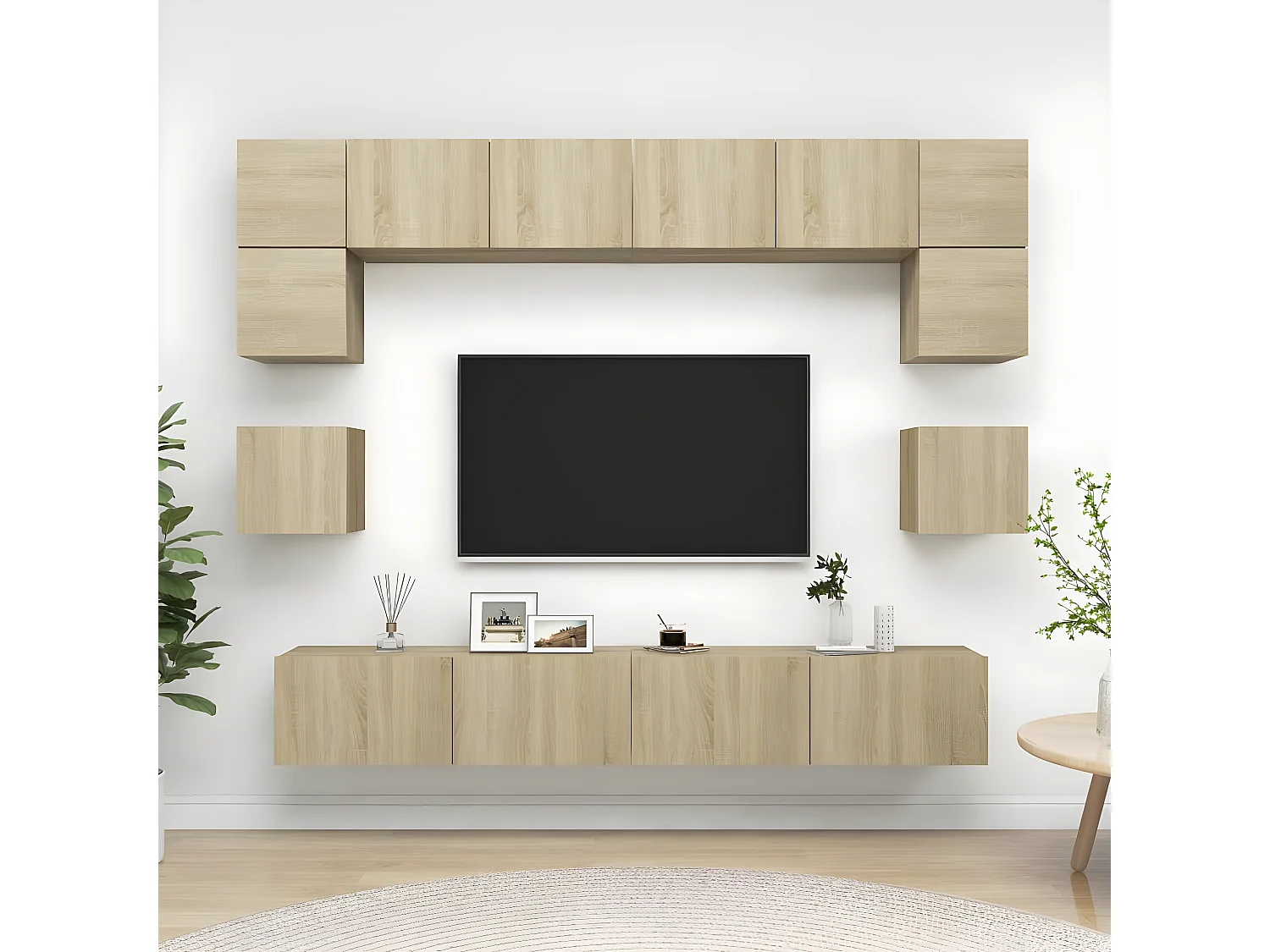 Ensemble de meuble TV 8 pcs Chêne sonoma Bois d'ingénierie BE63839