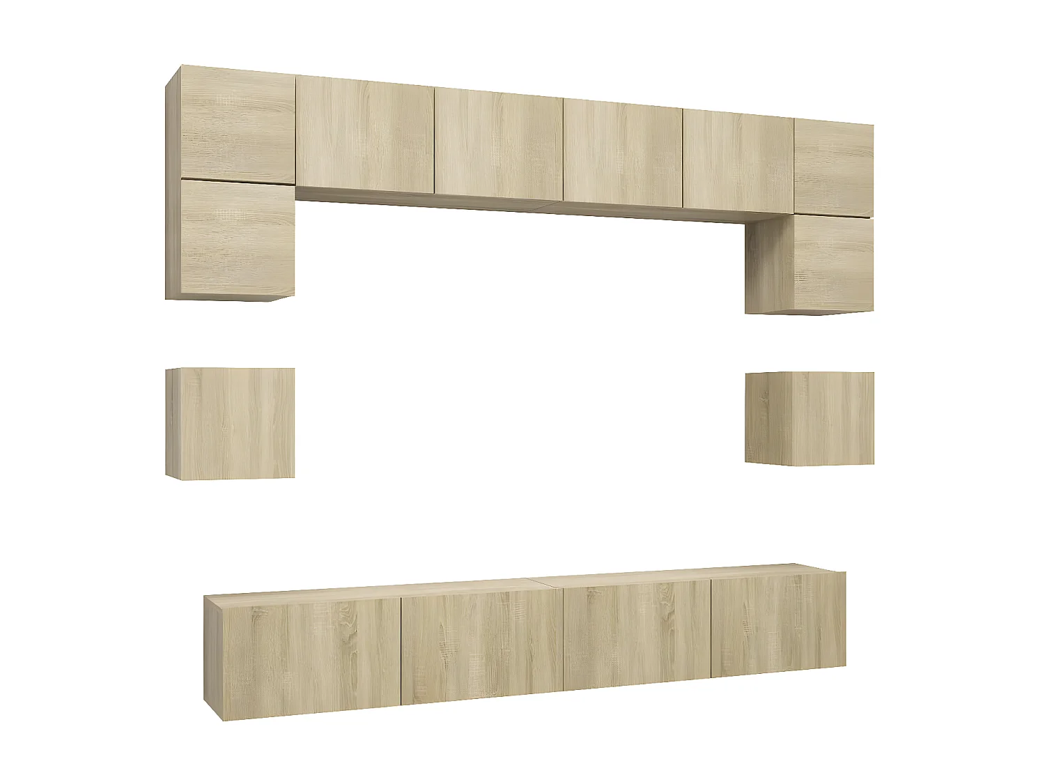 Ensemble de meuble TV 8 pcs Chêne sonoma Bois d'ingénierie BE63839