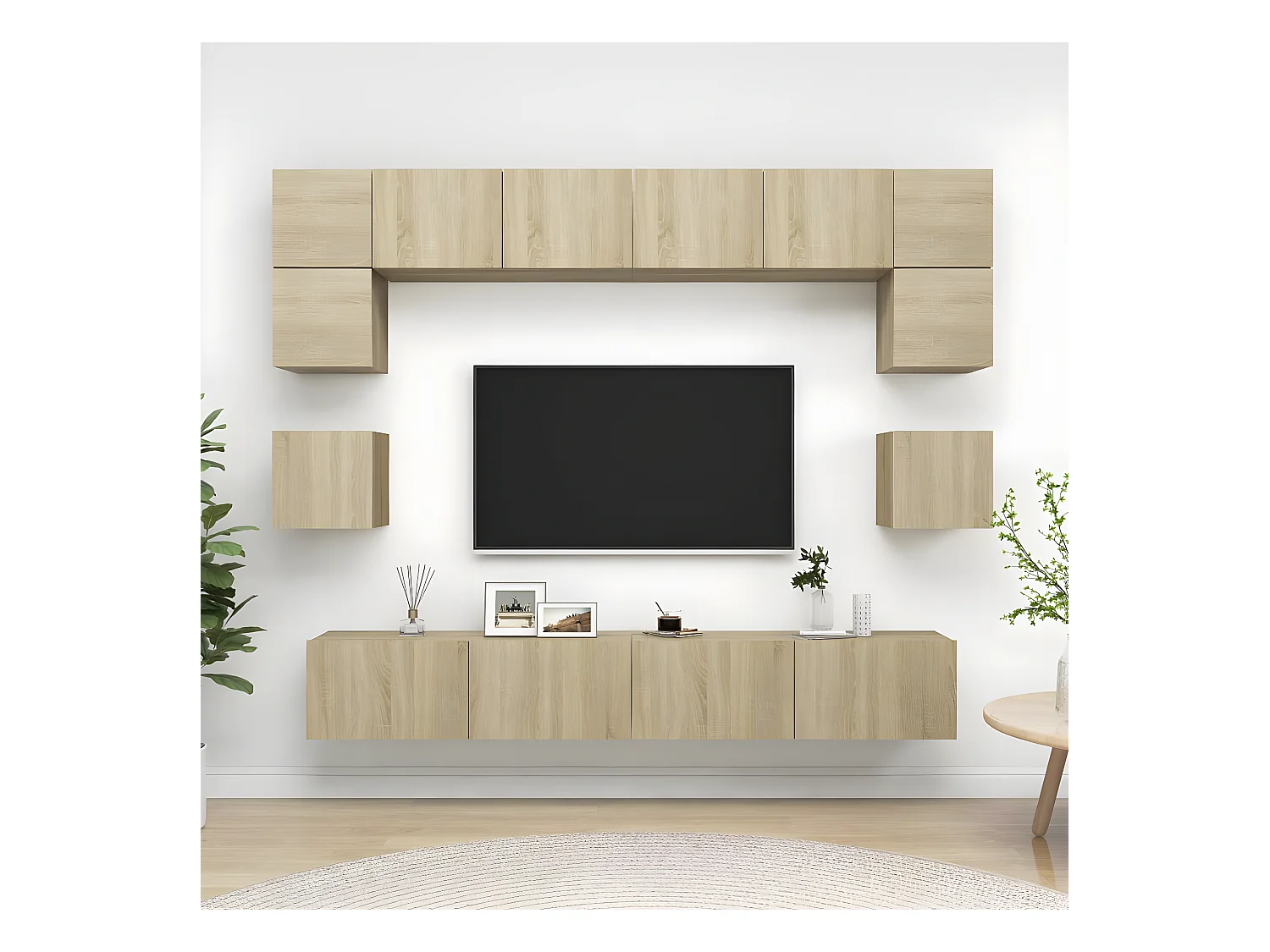 Ensemble de meuble TV 8 pcs Chêne sonoma Bois d'ingénierie BE63839