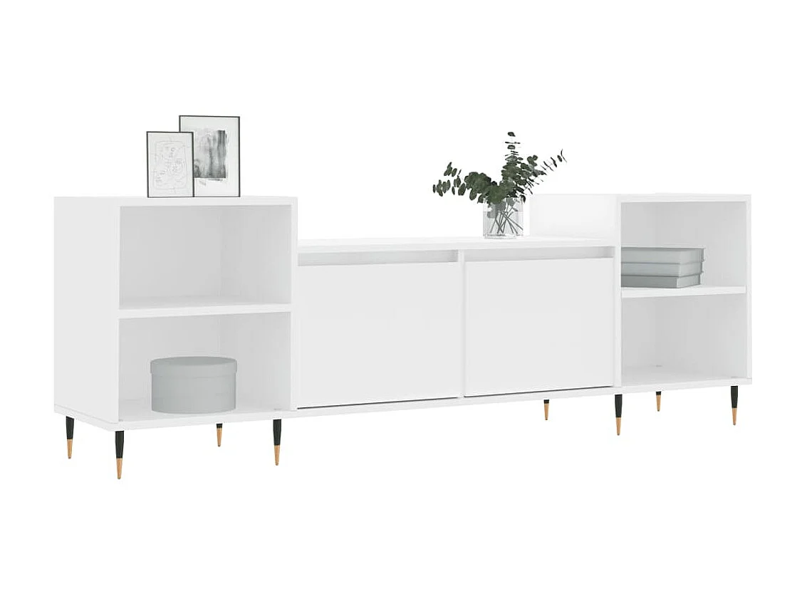 Meuble TV Blanc 160x35x55 cm Bois d'ingénierie BE7267