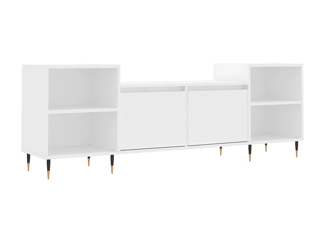 Meuble TV Blanc 160x35x55 cm Bois d'ingénierie BE7267