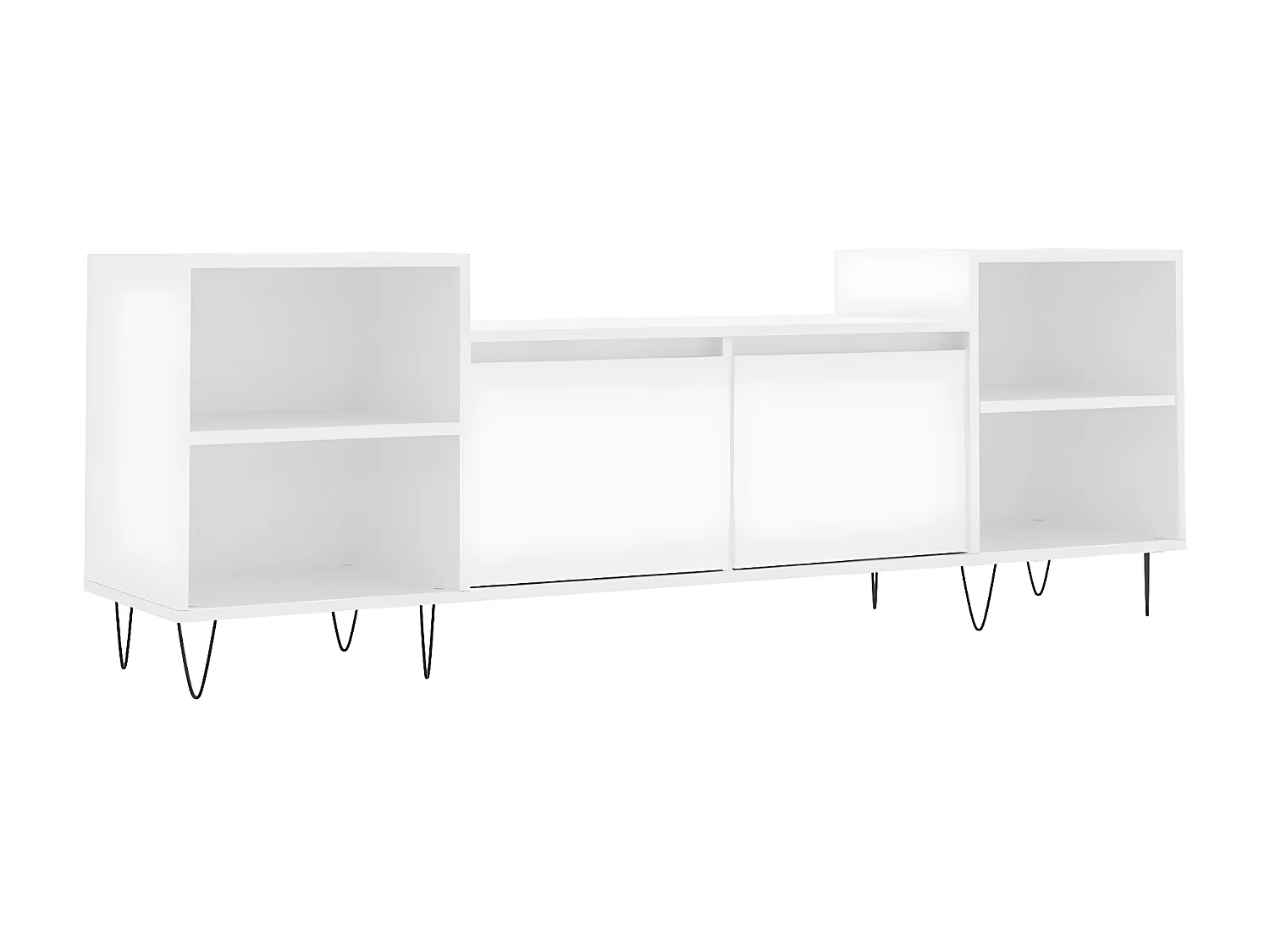 Meuble TV Moderne Blanc 160x35x55 cm Bois d'ingénierie BE1880