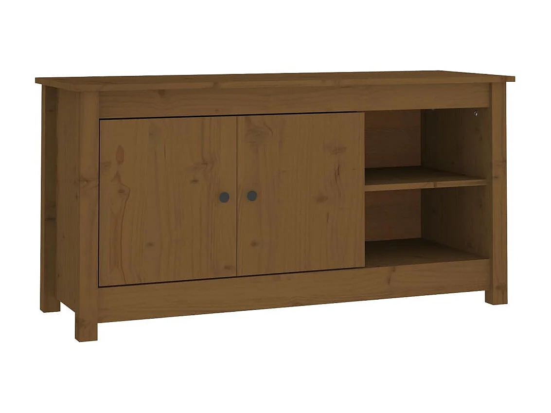 Meuble TV Marron miel 103x36,5x52 cm Bois de pin massif BE54805
