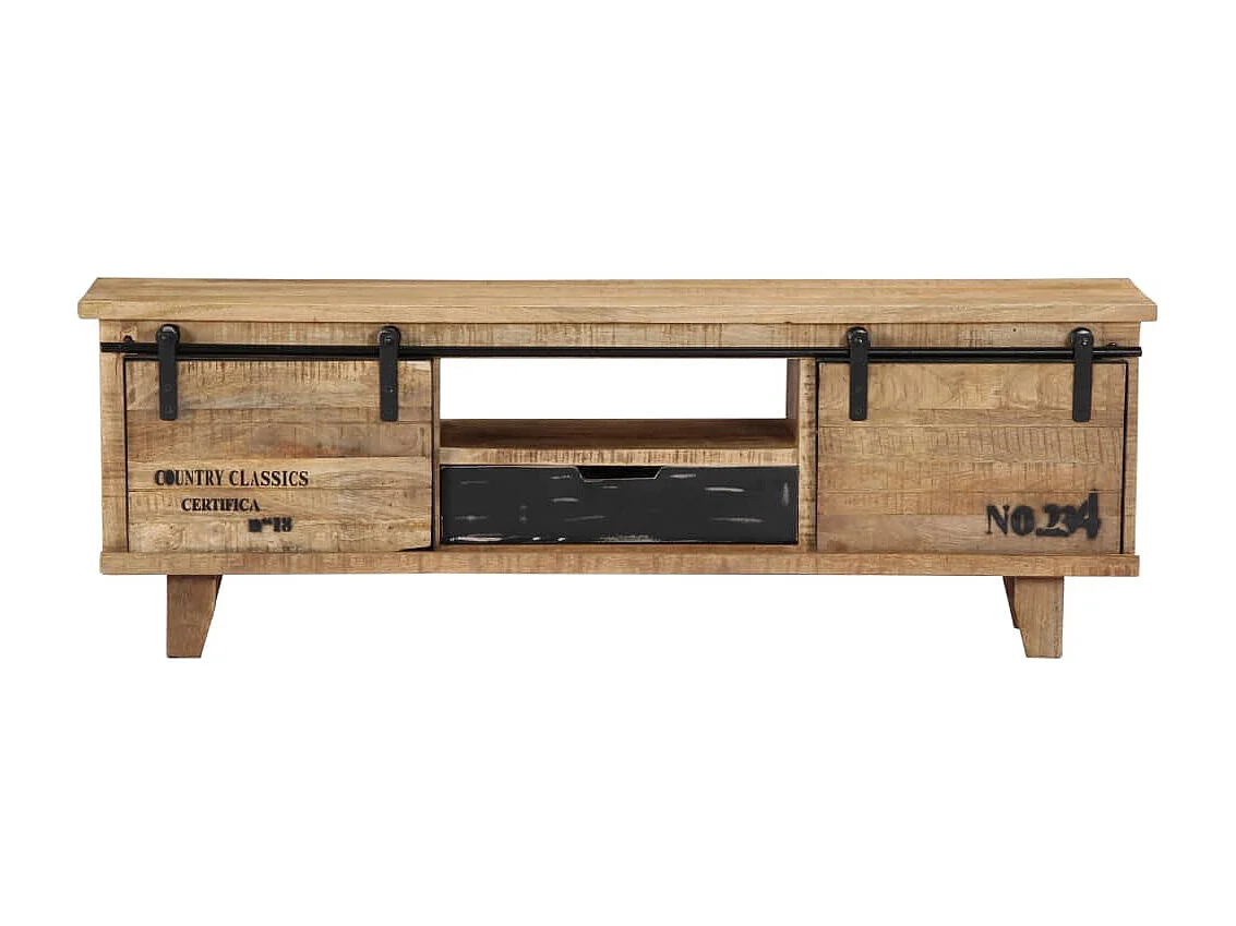 Meuble TV 120x30x40 cm Bois massif de manguier BE50119