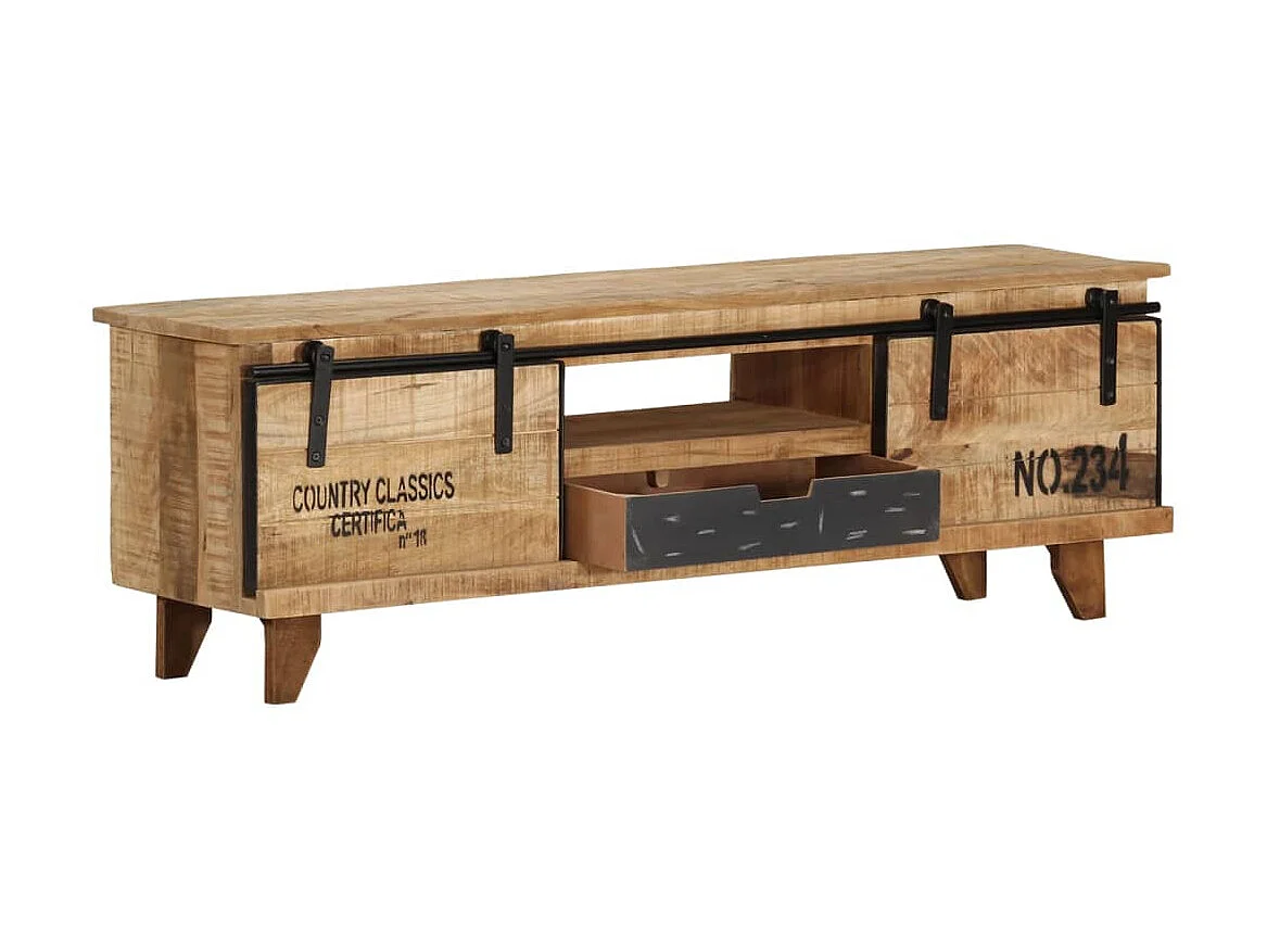 Meuble TV 120x30x40 cm Bois massif de manguier BE50119