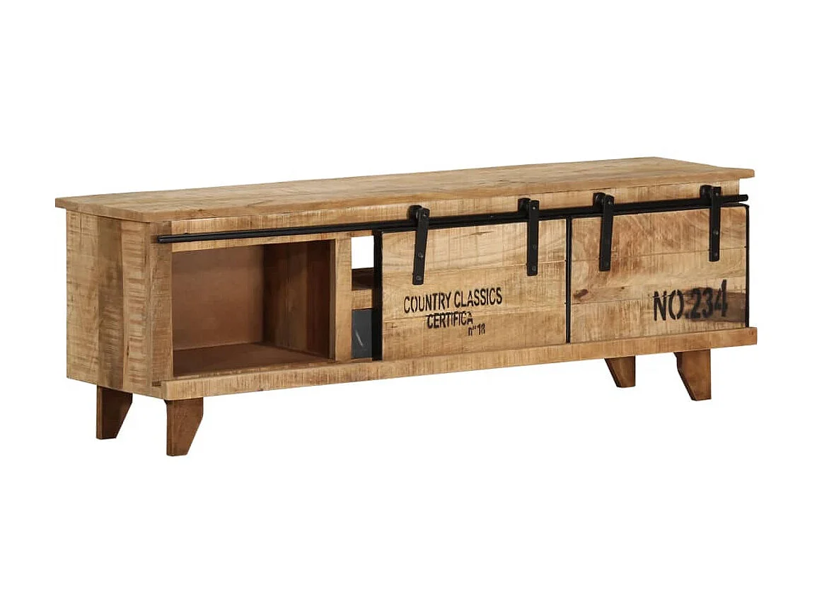 Meuble TV 120x30x40 cm Bois massif de manguier BE50119