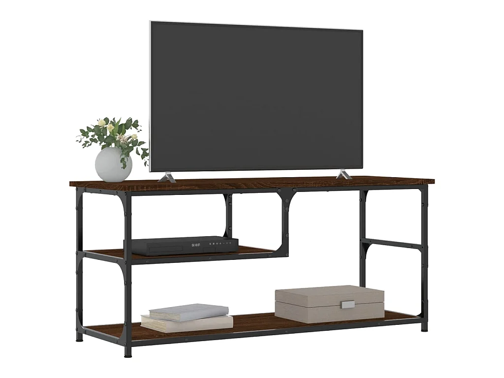 TV-Schrank,TV-Möbel Braun Eichen-Optik 103x38x46,5cm Holzwerkstoff Stahl -gkd810337