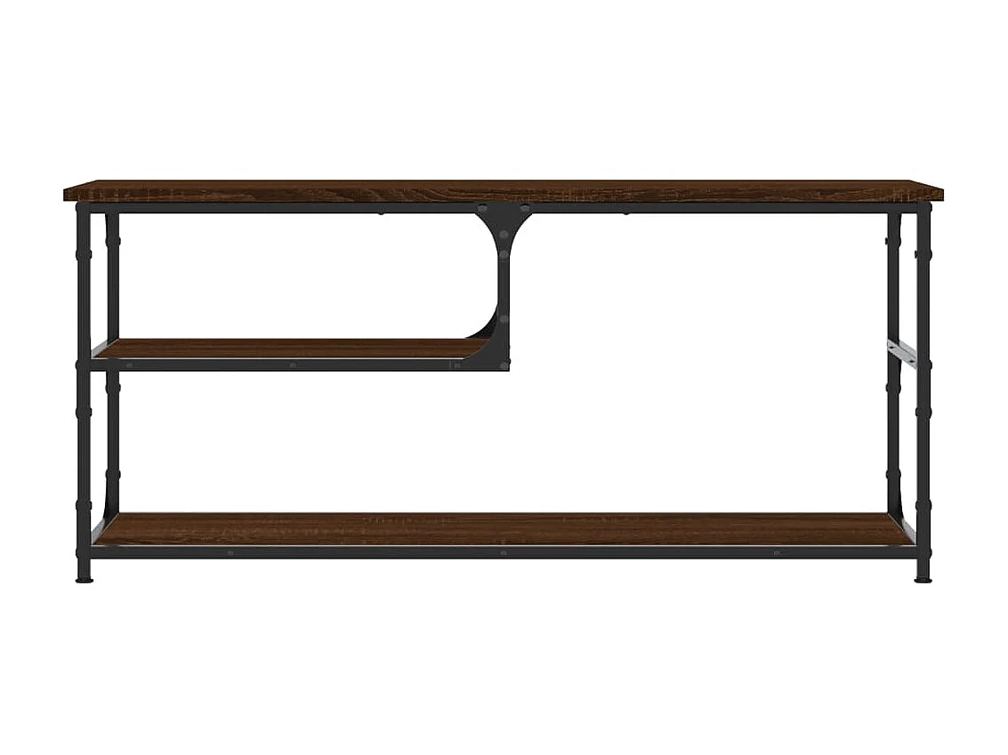 Meuble TV chêne marron 103x38x46,5cm bois d'ingénierie et acier BE87839