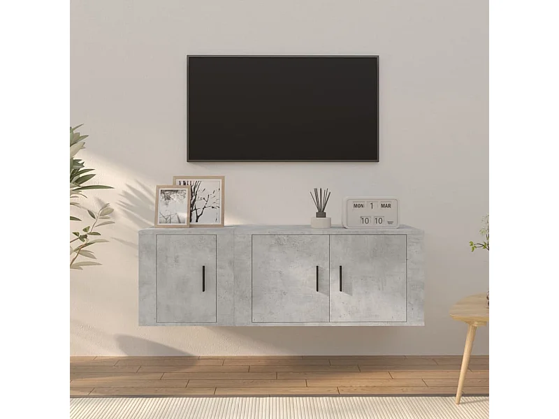 Set di Mobili Porta TV | Armadietti TV 2 pz Grigio Cemento in Legno Multistrato