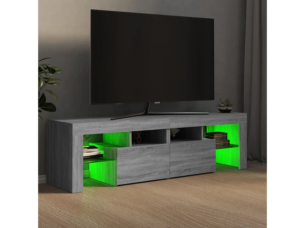 Meuble TV avec lumières LED Sonoma gris 140x36,5x40 cm BE5108